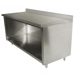 Advance Tabco EEK-SS-244-X 48" Dish Cabinet w/ Open Base & 5" Backsplash, 24"D, Stainless Steel