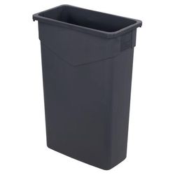Carlisle 34202323 23 gallon Commercial Trash Can - Plastic, Rectangular, Built-in Handles, Gray