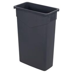 Carlisle 34202323 Trimline 23 gallon Commercial Trash Can - Plastic, Rectangular, Built-in Handles, Gray