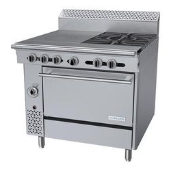Garland C36-17C NG 36" 2 Burner Commercial Gas Range w/ Hot Top & Convection Oven, Natural Gas, Stainless Steel, Gas Type: NG