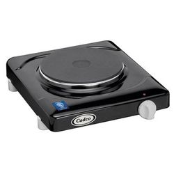 Cadco KR-1 11 1/2" Electric Hotplate w/ 1 Burner & Infinite Controls, 120v, Stainless Steel