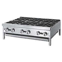 Jade Range JHP-636 36" Gas Hotplate w/ 6 Burners & Manual Controls, Natural Gas, Stainless Steel, Gas Type: NG