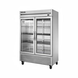 True T-49FG-FLX-HC~FGD01 54 1/16" 2 Section Commercial Combo Refrigerator Freezer - Glass Door, Dual Temp Convertible, 115v, Silver