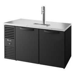 True TDR60-RISZ1-L-B-SS-1 60" Kegerator Commercial Beer Dispenser w/ 2 Keg Capacity - 2 Column, Black, 120v, 2-Keg Capacity | True Refrigeration