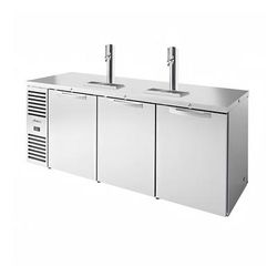 True TDR84-PTSZ1-L-S-SSS-SSS-1 84" Kegerator Pass-Thru Commercial Beer Dispenser, 3 Keg Capacity - 3 Column, Stainless, 115v, 2 Column, Stainless Steel