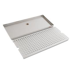 Micro Matic DP-820D-18 Surface Mount Drip Tray Trough w/ 5/8" Drain - 18"W x 8"D, Stainless Steel