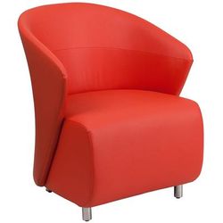 Flash Furniture ZB-6-GG Reception Arm Chair - Red LeatherSoft Upholstery, Stainless Legs