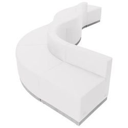 Flash Furniture ZB-803-580-SET-WH-GG 6 Piece Modular Reception Sofa Set - LeatherSoft Upholstery, White