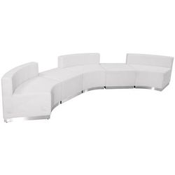 Flash Furniture ZB-803-810-SET-WH-GG 5 Piece Modular Reception Sofa Set - LeatherSoft Upholstery, White