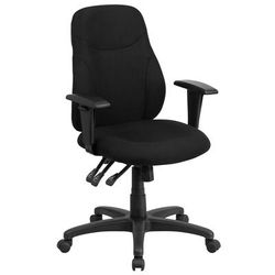 Flash Furniture BT-90297M-A-GG Swivel Office Chair w/ Mid Back - Black Polyester Upholstery