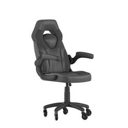 Flash Furniture CH-00095-BK-RLB-GG Swivel Gaming Chair w/ Black LeatherSoft Back & Seat - Black Base w/ Roller Wheels