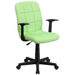Flash Furniture GO-1691-1-GREEN-A-GG Swivel Office Arm Chair w/ Mid Back - Green Vinyl Upholstery