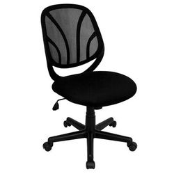 Flash Furniture GO-WY-05-GG Swivel Office Chair w/ Mid Back - Black Mesh Back & Seat