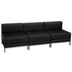 Flash Furniture ZB-IMAG-MIDCH-3-GG 3 Piece Modular Lounge Chair Set - Black LeatherSoft Upholstery, Stainless Legs