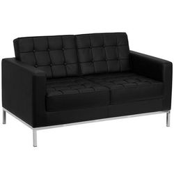 Flash Furniture ZB-LACEY-831-2-LS-BK-GG Loveseat w/ Black LeatherSoft Upholstery, Stainless Legs