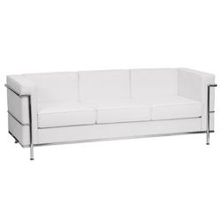Flash Furniture ZB-REGAL-810-3-SOFA-WH-GG 79" Sofa w/ White LeatherSoft Upholstery - Stainless Steel Legs