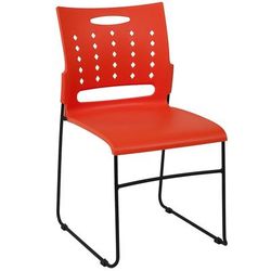 Flash Furniture RUT-2-OR-GG Stacking Chair w/ Orange Plastic Seat & Black Metal Frame