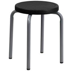 Flash Furniture YK01B-GG Stackable Stool w/ Black Plastic Seat - Steel Frame