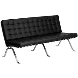 Flash Furniture ZB-FLASH-801-SOFA-BK-GG 68" Sofa w/ Black LeatherSoft Upholstery - Curved Stainless Steel Legs