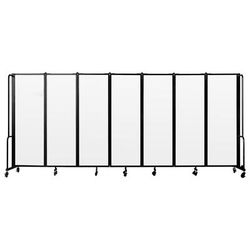 National Public Seating RDB6-7CA 164"L Portable Room Divider w/ 7 Clear Acrylic Panels - 6ft High