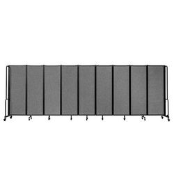 National Public Seating RDB6-9PT02 210"L Portable Room Divider w/ 9 Gray PET Panels - 6ft High