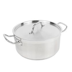 Winco SSLB-8 8 qt Stainless Steel Braising Pot, Silver
