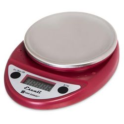 San Jamar SCDGP11RD Escali 11 lb Round Digital Scale w/ Removable Platform - 6" x 8 1/2", Warm Red