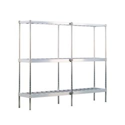 New Age 1289 3 Level Keg Rack w/ 3 Keg Capacity, 93" x 18" x 76", Holds 10 Kegs, Reinforced Aluminum, Silver