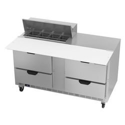 Beverage Air SPED60HC-08C-4 60" Sandwich/Salad Prep Table w/ Refrigerated Base, 115v, Stainless Steel