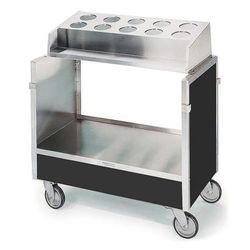 Lakeside 603 Tray & Silver Cart w/ Pan Type Silver Dispenser, 500 lb, Black