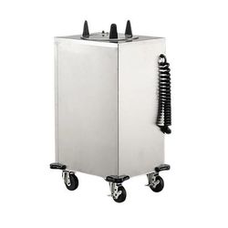Lakeside 6112 22 1/2" Heated Mobile Dish Dispenser w/ (1) Column - Stainless, 220v/1ph, Silver