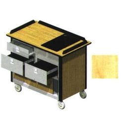 Lakeside 690-30 HRMAP Food Cart w/ Drawers, 44 1/2"L x 24 1/2"W x 37 3/4"H, Hard Rock Maple, Beige