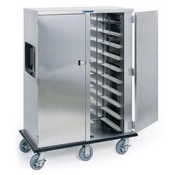 Lakeside 6920 2 Compartment Enclosed Tray Truck w/ (20) 14x18" Capacity, 5" Ledge Spacing, Stainless Steel