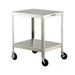 Lakeside 715 21 1/4" Mixer Table w/ All Stainless Undershelf Base, Mobile, 25 1/4"D, Stainless Steel