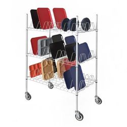 Channel W3TD-3 3 Level Mobile Drying Rack for Trays, Gray Epoxy