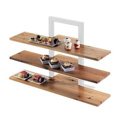 Cal-Mil 1449-99 Reclaimed Wood Frame Riser Shelf for 1464 & 1467, 32 x 11 1/2" D