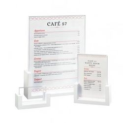 Cal-Mil 1510-46-15 Tabletop Menu Card Holder - 4" x 6", Bamboo, White