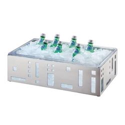 Cal-Mil 1603-12-55 Rectangular Ice Housing - 21"L x 12 1/2"W x 6 1/2"H, White, Stainless, Silver