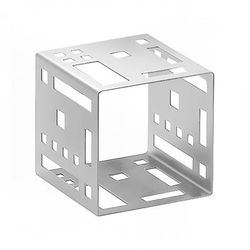 Cal-Mil 1607-9-55 9" Squared Cube Riser, Stainless Steel