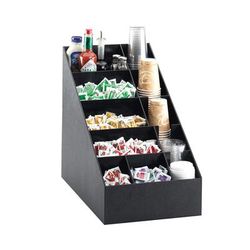 Cal-Mil 2047 Cup & Lid Organizer, 11 Compartment, All Cup Types, 11 Sections, Black