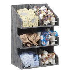 Cal-Mil 2054-83 Condiment Organizer w/ 6 Bins - Gray