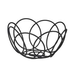 Cal-Mil 22009-13 6 1/2" Round Bread Basket - Wire, Black