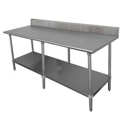 Advance Tabco KMG-309 108" 16 ga Work Table w/ Undershelf & 304 Series Stainless Steel Top, 5" Backsplash