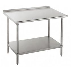 Advance Tabco SFG-363 36" 16 ga Work Table w/ Undershelf & 430 Series Stainless Steel Top, 1 1/2" Backsplash