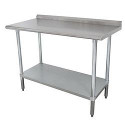 Advance Tabco SFLAG-306 72" 16 ga Work Table w/ Undershelf & 430 Series Stainless Top, 1 1/2" Backsplash, Stainless Steel