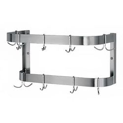 Advance Tabco SW-48-EC 48" Wall-Mount Pot Rack w/ (12) Double Hooks, Stainless Steel, 12 Double Hooks