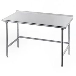 Advance Tabco TFMG-3011 132" 16 ga Work Table w/ Open Base & 304 Series Stainless Top, 1 1/2" Backsplash, Stainless Steel