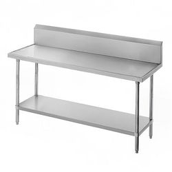 Advance Tabco VKS-242 24" 14 ga Work Table w/ Undershelf & 304 Series Stainless Marine Top, 10" Backsplash, Stainless Steel