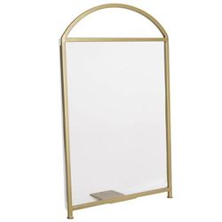 Cal-Mil 22409-811-90 Table Top Menu Card Holder - 8 1/2" x 11", Acrylic/Gold Iron Frame, Clear