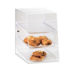 Cal-Mil 260 Countertop Display Case w/ Rear Door & (3) 10 x 14" Trays, Clear